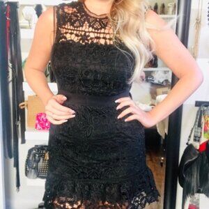 NWT Romeo + Juliet Black Lace Tiered Dress Sz S Sleeveless